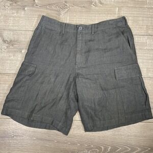 Island Company Explorer Shorts Mens 34 Linen Cargo Pockets Summer Lightweight Ca